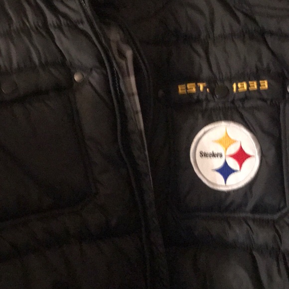 Steelers puffer jacket! Two breast pockets Large - Picture 4 of 8